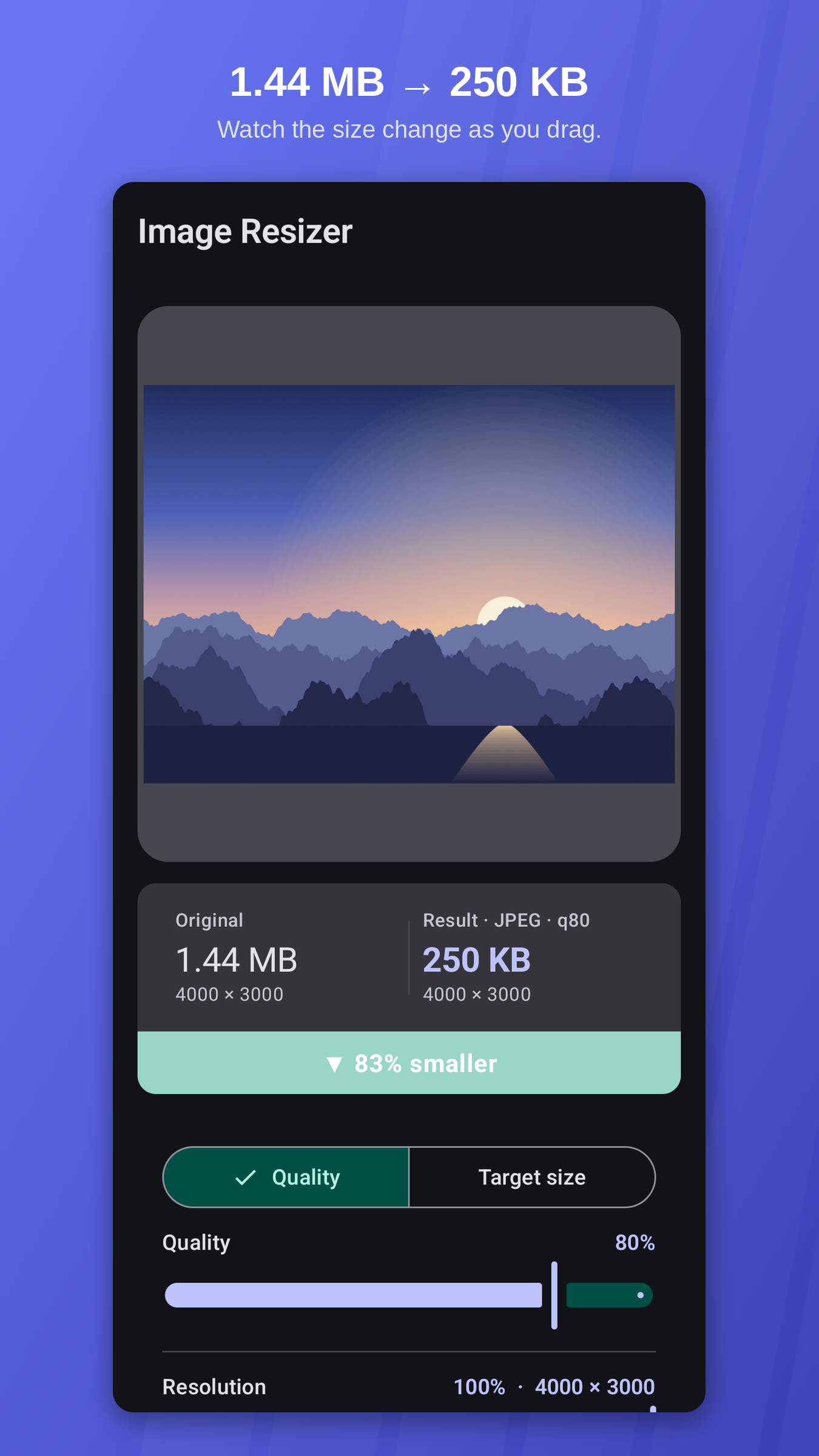 Image Resizer — resize result