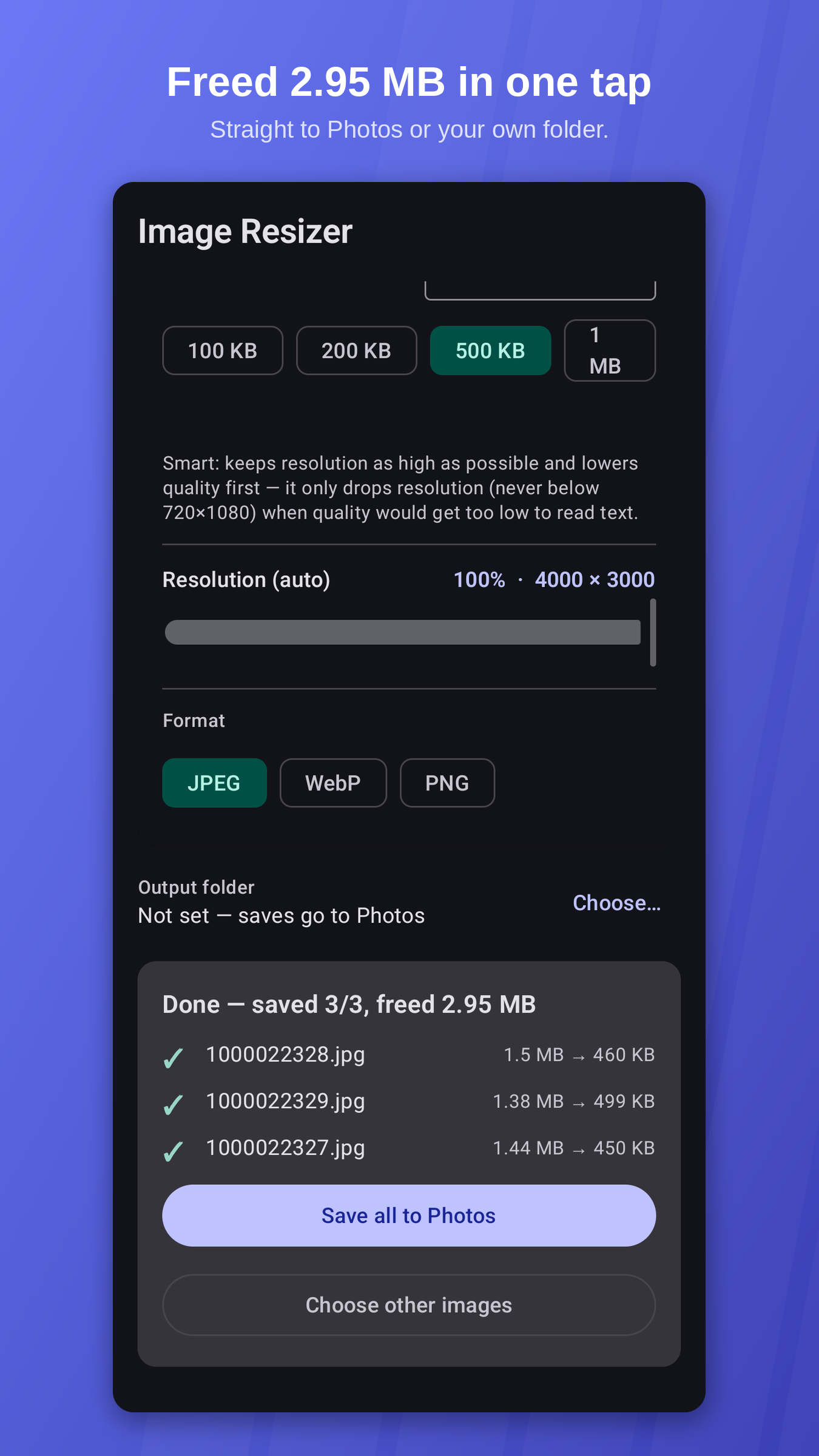 Image Resizer — batch done